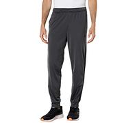adidas Men's Standard Essentials Warm-Up Slim Tapered 3-Stripes Tracksuit Bottoms, Dark Grey Heather/Black, Large