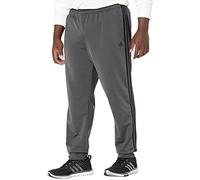 adidas Men's Standard Essentials Warm-Up Slim Tapered 3-Stripes Tracksuit Bottoms, Dark Grey Heather/Black, 4X-Large