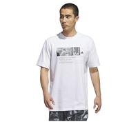 adidas Men's T-Shirt Graphique Basketball, White, L