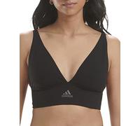 adidas Micro-Stretch Lounge Bra-Seamless Comfort & Support Soutien-Gorge Plongeant, Noir, L Femme