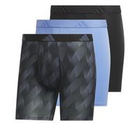 adidas Microfiber, Performance Boxer Briefs Underwear Pack for Men, Adi Summit Onix-Black/Blue Fusion/Black/M, Large