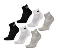 ADIDAS ORIGINALS Chaussettes 'Mid Ankle 6 Pairs' gris chiné / noir / blanc, Taille 46-48