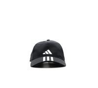 adidas Mixte 3-Stripes AEROREADY Running Training Baseball Cap, Black/White/White, M