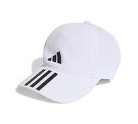 adidas Mixte 3-Stripes AEROREADY Running Training Baseball Cap, White/Black/Black, S
