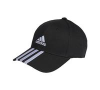 adidas Mixte 3-Stripes Cotton Twill Baseball Cap, Black / White, M