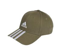 adidas Mixte 3-Stripes Cotton Twill Baseball Cap, Olive Strata / White, M