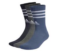 adidas Mixte 3-Stripes Cushioned Crew Socks 3 Pairs, Legend Ink/Preloved Ink S24 / Dark Grey Heather, 13-14.5