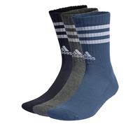 adidas Lot de 3 paires de chaussettes rembourrées unisexes pour enfant Motif 3 bandes, Legend Ink/Preloved Ink S24 / Dark Grey Heather, M