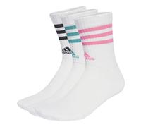 Chaussettes femmes adidas 3-Stripes Cushioned Crew Socks 3 Pairs Blanc L