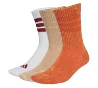 adidas Mixte 3 STRIPES CUSHIONED CREW STONE WASH 3 PAIR PACK, fox orange/warm sandstone/white, 42-45