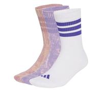 adidas Mixte 3 Stripes Cushioned Crew Stone Wash 3 Pair Pack Socks, magic lilac/magic mauve/white/Pure Purple, 5-6 Years