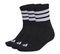 adidas Mixte 3 STRIPES CUSHIONED SPORTSWEAR MID CUT SOCKS 3 PAIR PACK, black/white/white, 34-36