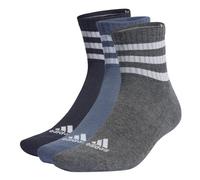 adidas Mixte 3-Stripes Cushioned Sportswear Mid-Cut Socks 3 Pairs, Legend Ink/Preloved Ink S24 / Dark Grey Heather, 10.5-12.5