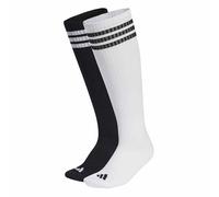 adidas Mixte 3 Stripes Knee Socks 2 Pair Pack, white/black/black/white, 37-40