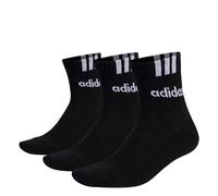 adidas Mixte 3-Stripes Linear Half-Crew Cushioned Socks 3 Pairs, black/white, 40-42