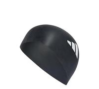 adidas Mixte 3-Stripes Swim Cap, Black/White, One Size