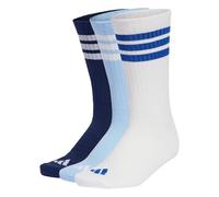 adidas Mixte 3STRIPES CUSHIONED SPORTSWEAR CREW SOCKS 3 PAIR PACK, dark blue/white/glow blue, 37-40
