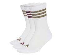 adidas Mixte 3Stripes Cushioned Sportswear Crew Socks 3 Pair Pack Socks, white/olive strata/Khaki Six/maroon, S