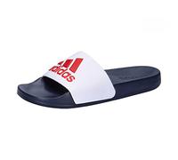 adidas Mixte Adilette Shower Slides, Cloud White/Scarlet/Victory Blue, 44.5 EU