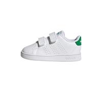 adidas Mixte bébé Advantage Lifestyle Court Two Hook-and-Loop Shoes, Cloud White / Green / Core Black, 22 EU