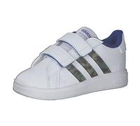 adidas Mixte bébé Grand Court Lifestyle Hook and Loop Shoes, Cloud White / Green Oxide / Royal Blue, 21 EU