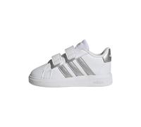 adidas Mixte bébé Grand Court Lifestyle Hook and Loop Shoes, White / Matte Silver / Matte Silver, 24 EU