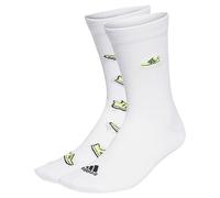 adidas Mixte Chaussettes (2 Paires) Run X Ultraboost Shoe Love Graphic, White/Lucid Lemon/Black, IB3229, S