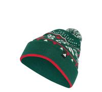 adidas Mixte Christmas Graphic Beanie Hat, Collegiate Green/Ivory/Pure Ruby, XXS-XS