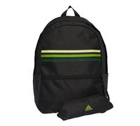 adidas Mixte Classic Horizontal 3-Stripes Backpack, Black/Pulse Lime, One size