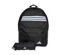 adidas Mixte Classic Unisex 3 Stripes Horizontal Backpack, Black/White/White, One size