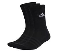 adidas Mixte Cushioned Crew Socks 3 Pairs, Black / White, 10.5-12.5