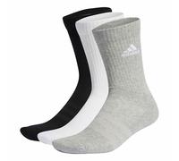 adidas Mixte Cushioned Crew Socks 3 Pairs, Medium Grey Heather / White / Black, 10.5-12.5