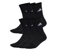 adidas Unisex CUSHIONED CREW SOCKS 6 PAIR PACK, black/black/white, 13-14.5