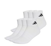 adidas Mixte Cushioned Essentials Ankle Socks 6 Pair Pack, white/white/black, 42-45