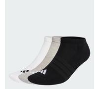 adidas Mixte Cushioned Essentials Low Cut Socks 3 Pair Pack, medium grey heather/white/black, 45-48