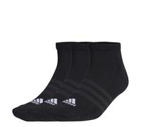 adidas Mixte Cushioned Low-Cut Socks 3 Pairs, Black / White, 6.5-8