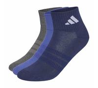 adidas Mixte Cushioned Sportswear Ankle Socks 3 Pair Pack Socks, Dual Indigo/dark grey heather/dark blue/white, M