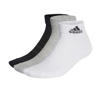adidas Mixte Cushioned Sportswear Ankle Socks 3 Pairs, Medium Grey Heather / White / Black, 10.5-12.5