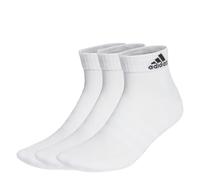 adidas Mixte Cushioned Sportswear Ankle Socks 3 Pairs, White / Black, 13-14.5