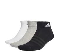 adidas Mixte Cushioned Sportswear Ankle Socks 6 Pairs, Medium Grey Heather/White/Black, 6.5-8