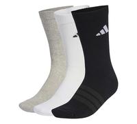 Adidas Chaussettes mi‑mollet Sportswear rembourrées – Pack 3 paires Gris chiné/Blanc/Noir 40-42