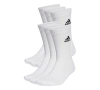 adidas Mixte Cushioned Sportswear Crew Socks 6 Pairs, White / Black, 13-14.5