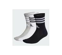 adidas Mixte enfant 3-Stripes Cushioned Crew Socks 3 Pairs, Medium Grey Heather/White/Black/White, 6-7 Years