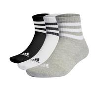 adidas Mixte enfant 3-Stripes Cushioned Sportswear Mid-Cut Socks 3 Pairs, Medium Grey Heather / White / Black, 7-8 Years