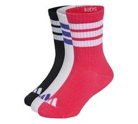 adidas Mixte enfant 3Stripes Cushioned Sportswear Crew Socks 3 Pair Pack Socks, black/power pink/Frozen Purple, 5-6 Years