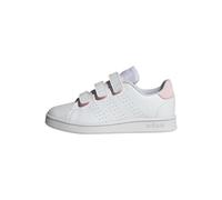 adidas Mixte enfant Advantage Court Lifestyle Hook-and-Loop Shoes, Cloud White / Cloud White / Clear Pink, 33 EU