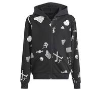 adidas Mixte Enfant Brand Love Zip Hoodie Kids, Black/MGH Solid Grey/White, 13-14 Years