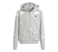 adidas Mixte Enfant Brand Love Zip Hoodie Kids, MGH Solid Grey/Grey Five/Clear Pink/White, 13-14 Years
