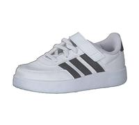adidas Mixte Enfant Breaknet Lifestyle Court Elastic Lace and Top Strap Shoes, Cloud White/Core Black/Core Black, 30 EU