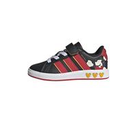 adidas Mixte Enfant Disney Mickey Mouse Grand Court Kids Shoes, Core Black/Pure Ruby/Crew Yellow, 32 EU